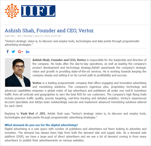 Ashish Shah speaks IIFL